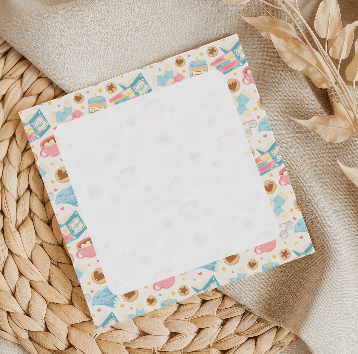 Winter Square Memo Pad: Blue