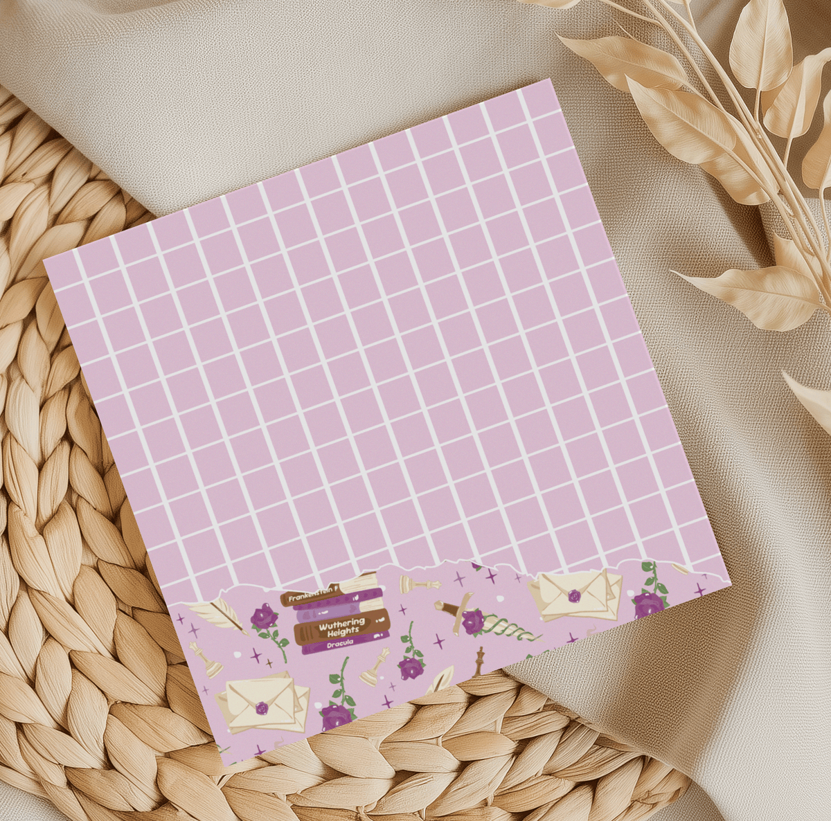 Dark Academia Memo Pad: Lilac