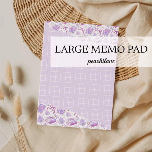 Lavender Books White Large Memo Pad