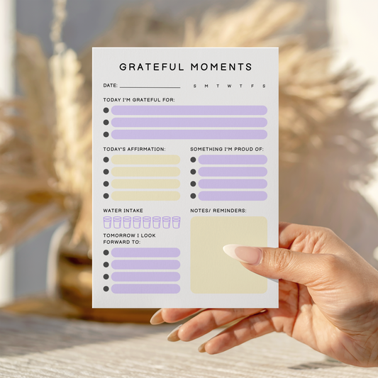 Grateful Moments Notepad lilac