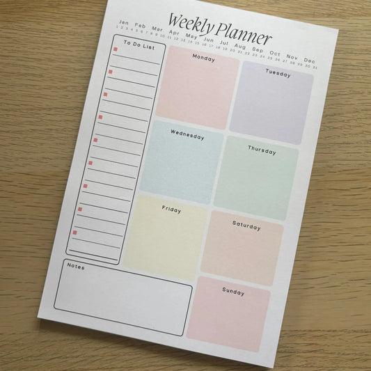 Pastel Weekly Planner Notepad