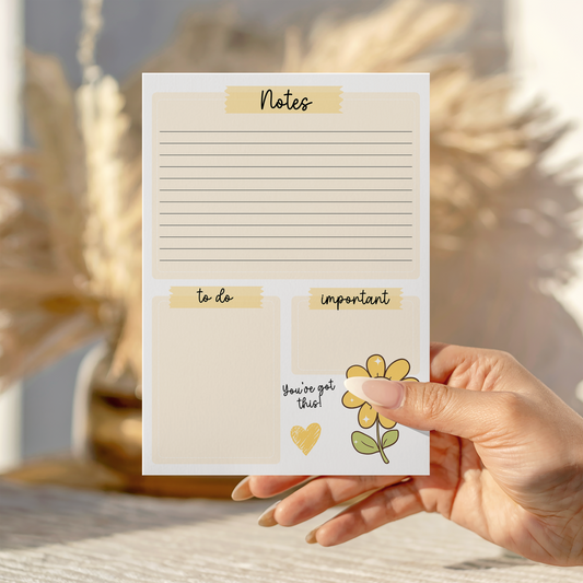 You've got this Sunflower Notepad A5
