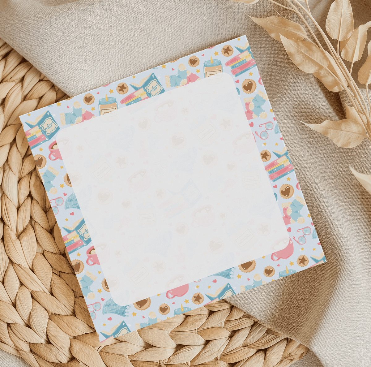 Winter Square Memo Pad: Blue