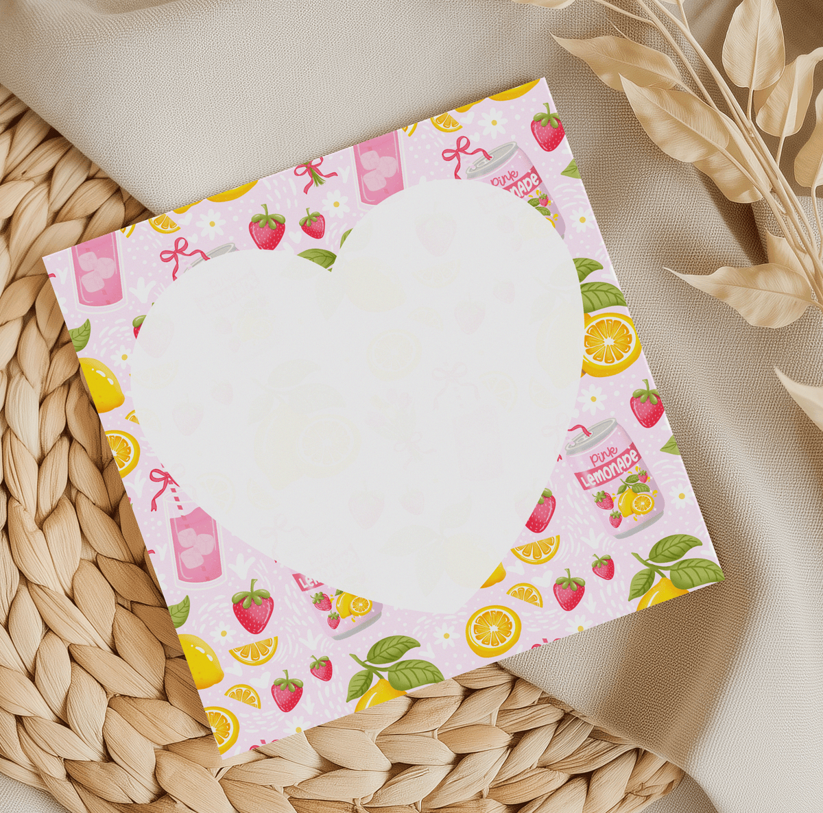 Pink Lemonade Memo Pad heart